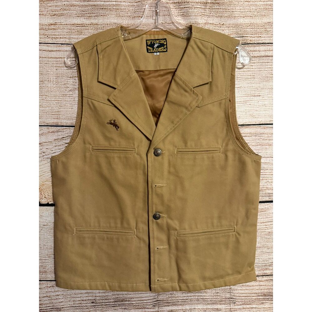 Wyoming Traders | Men's Bronco Canvas Vest | Tan | NEW | Small